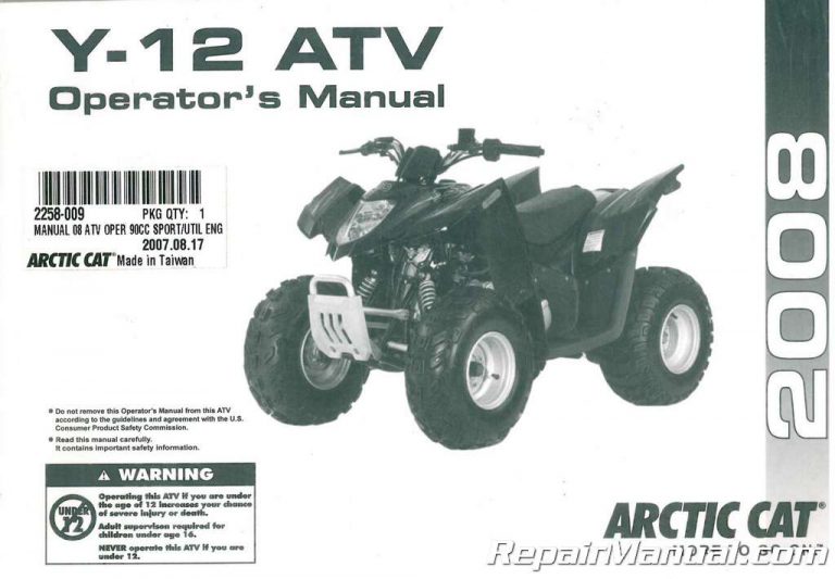 2008 Arctic Cat 90 DVX 90 Utility ATV Owners Manual