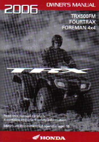 2006 Honda foreman service manual #7