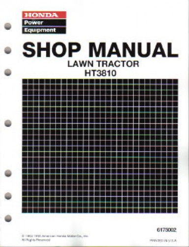 Honda ht3810 lawn tractor online repair manual #6