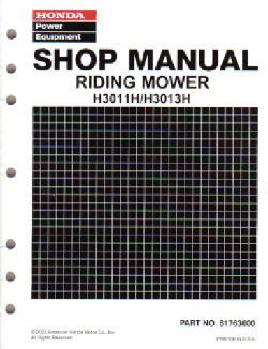 Honda riding mower shop manual #3