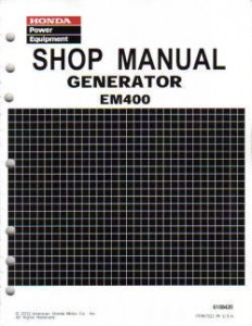 Honda em400 generator owners manual