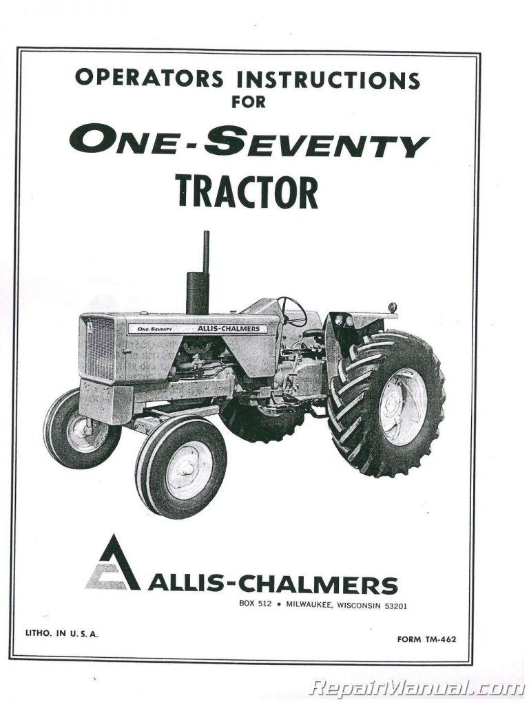 Allis Chalmers Tractor Operators Manual