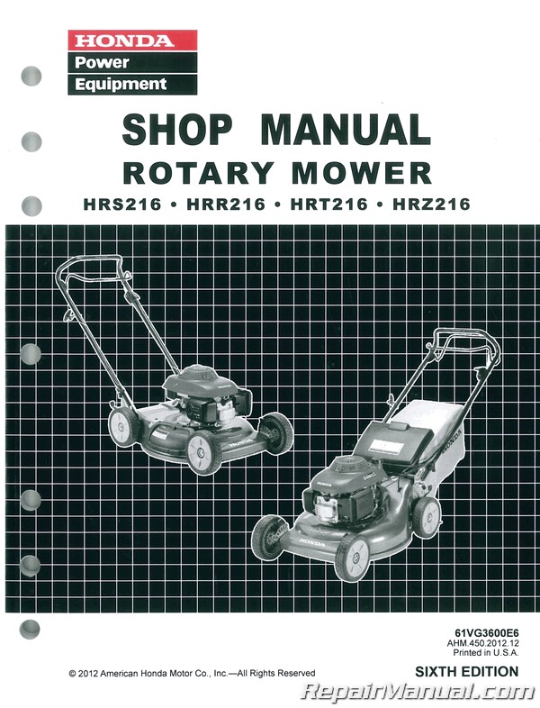 Honda Hrr Parts Manual