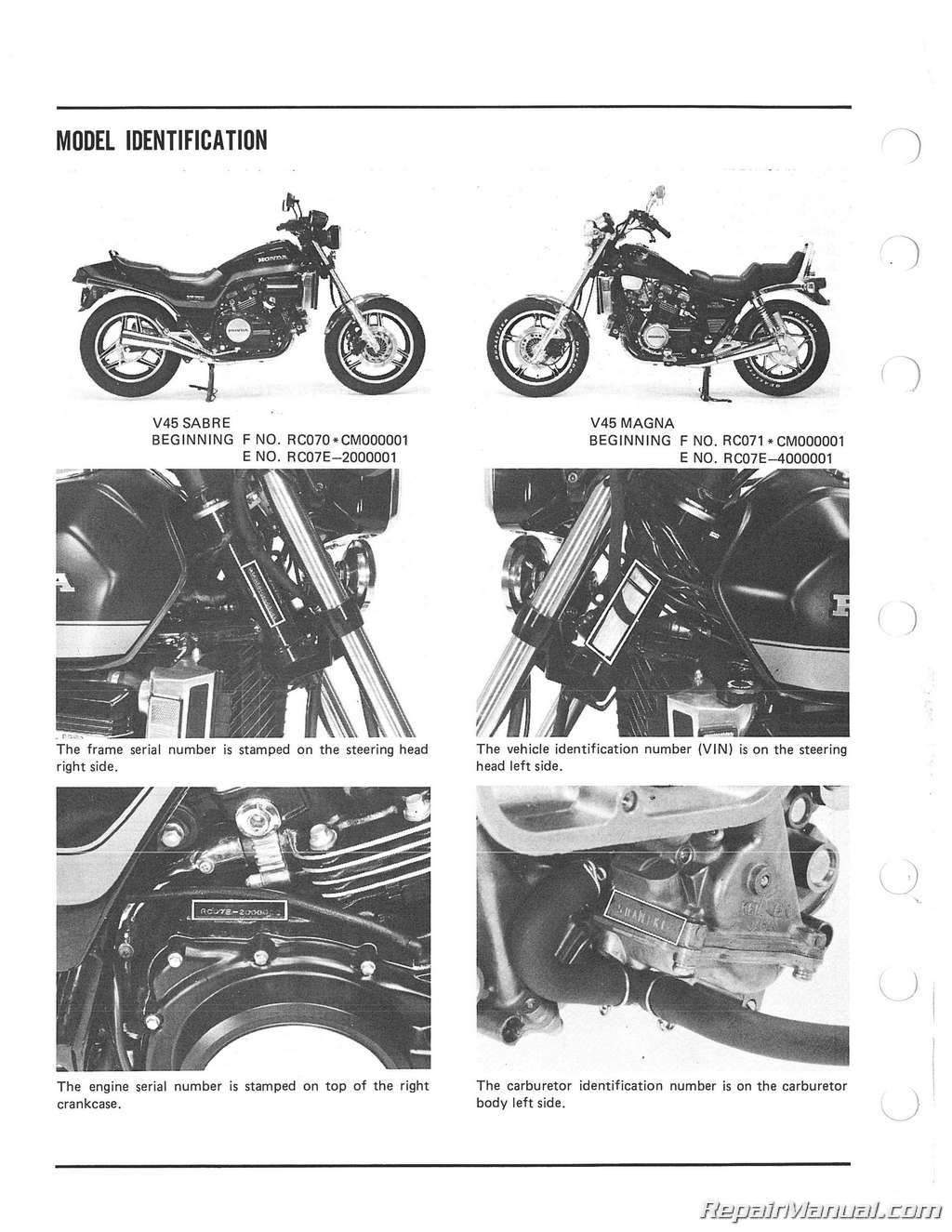 1984 Honda magna vf700c owners manual #6