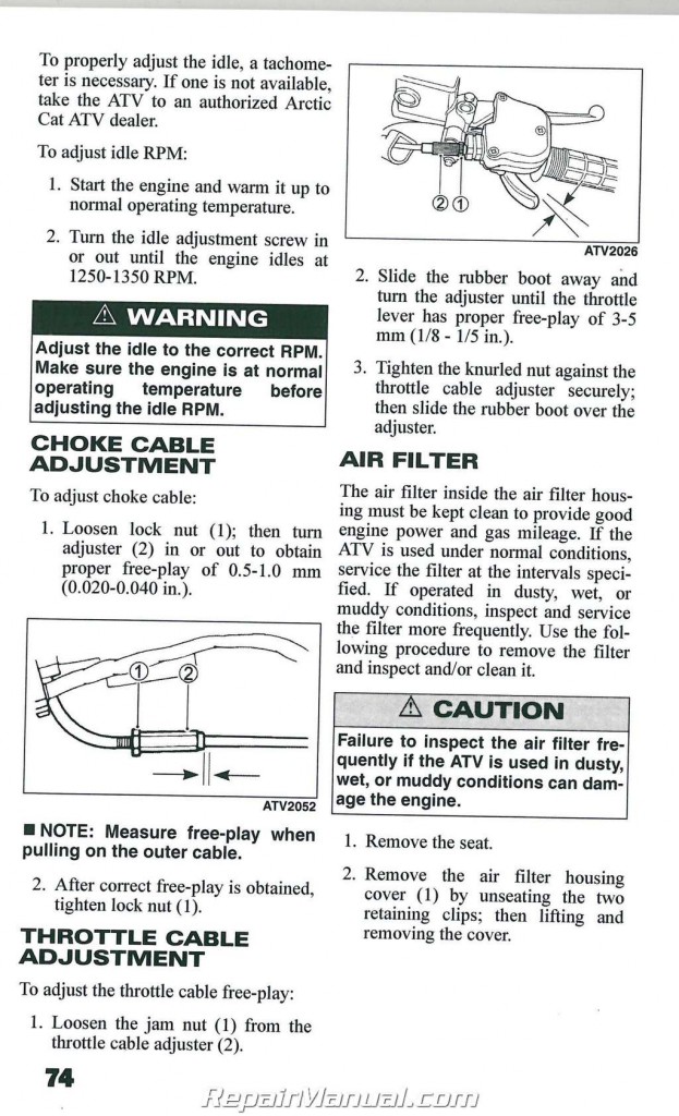 Arctic Cat Dvx Atv Owners Manual