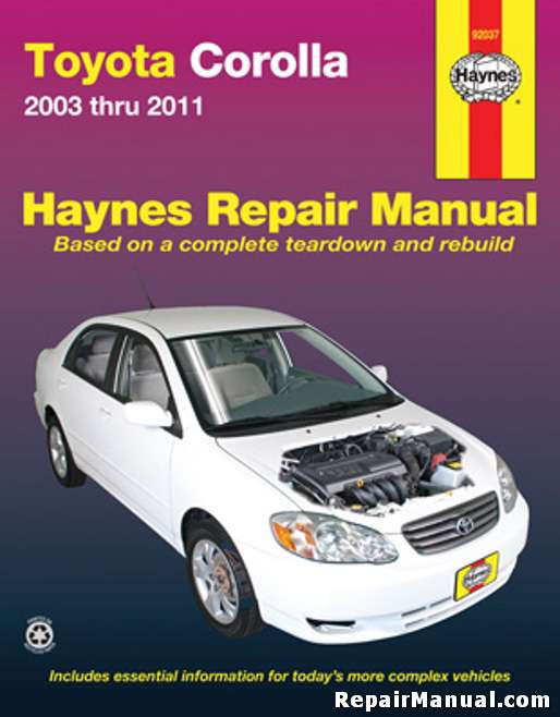 2009 Toyota corolla repair manual haynes