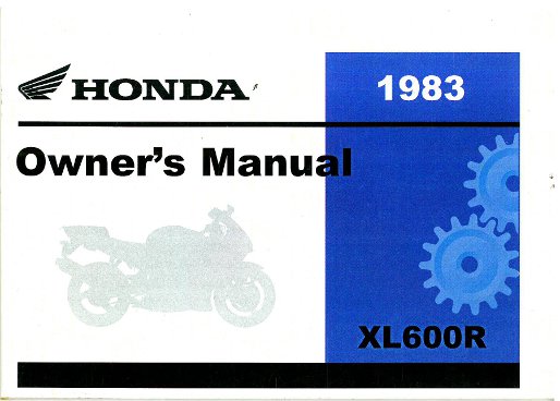 1983 Honda xl600r service manual #6
