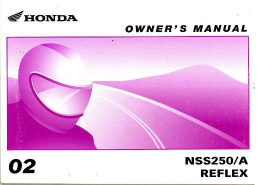 2002 Honda reflex owners manual #4
