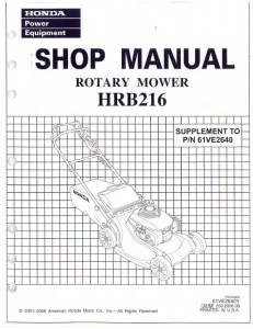 Honda hrm215 shop manual #2