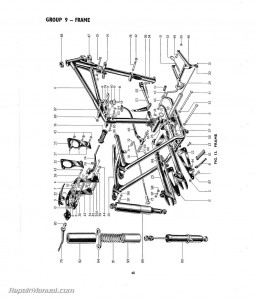 1959 Triumph 6t T100 T110 T120 Tr6 Motorcycle Parts Manual