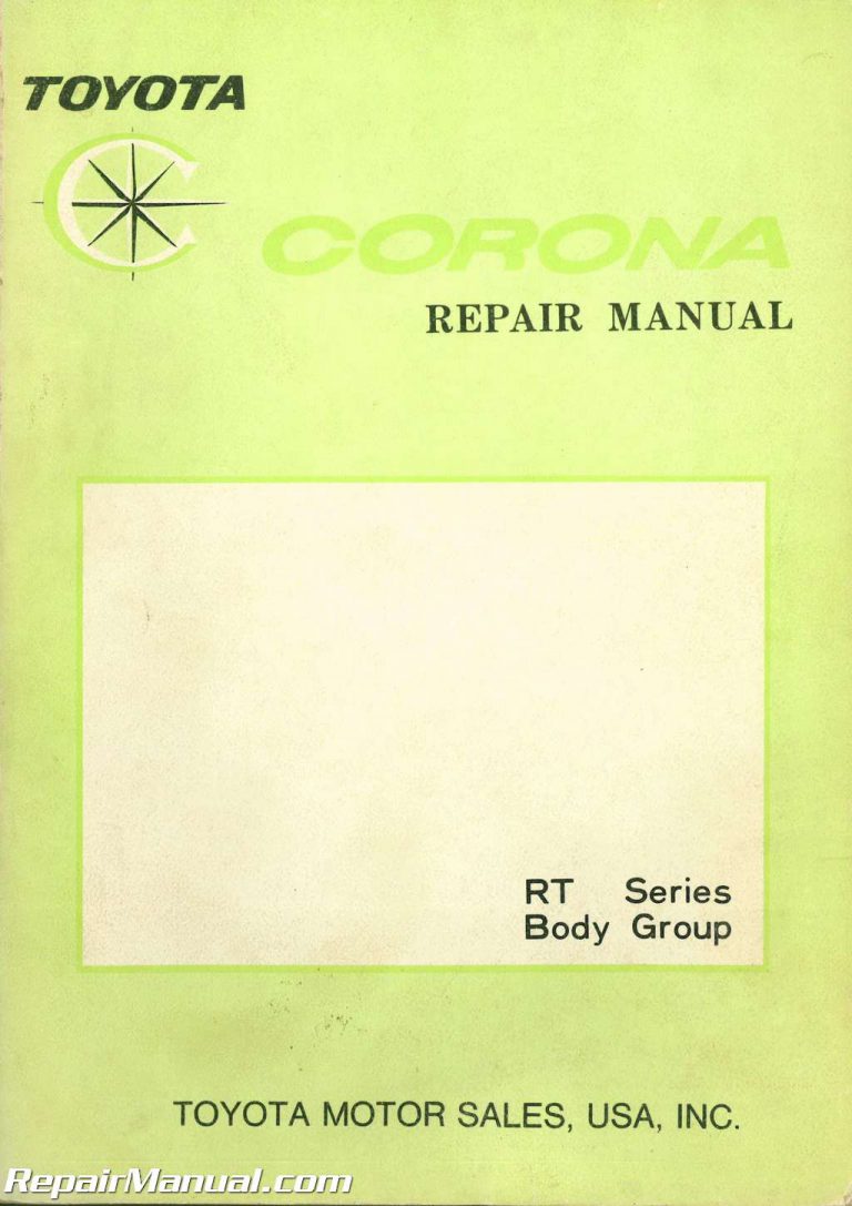 1970 Toyota Corona RT Series Body Group Repair Manual