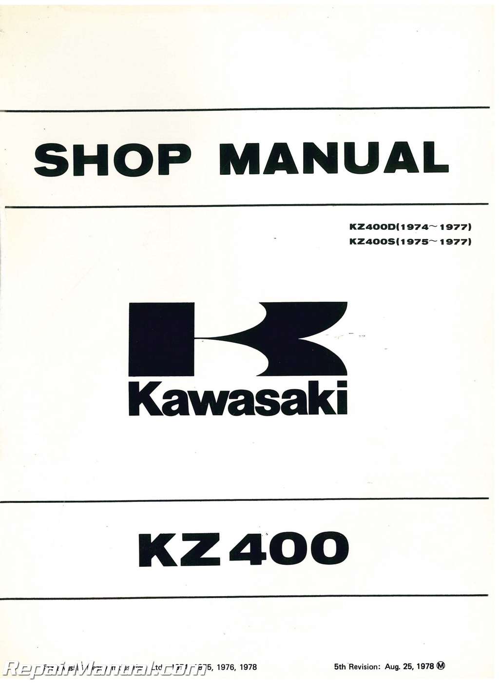 1974-1977 Kawasaki KZ400 Service Manual