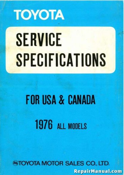 1976 Toyota All Service Specifications Manual