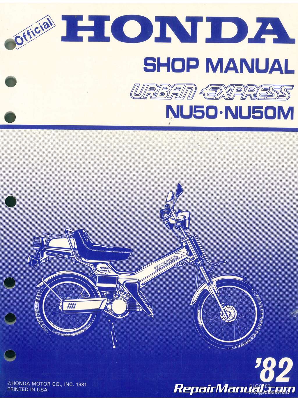 1982 Honda NU50 Scooter Service Manual