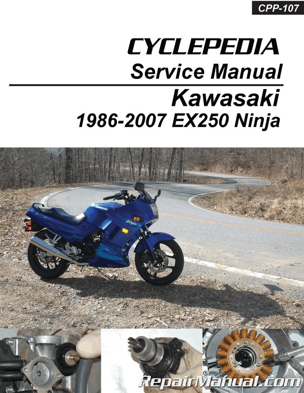 1986-2007 Kawasaki Ninja EX250 Cyclepedia Printed Service Manual
