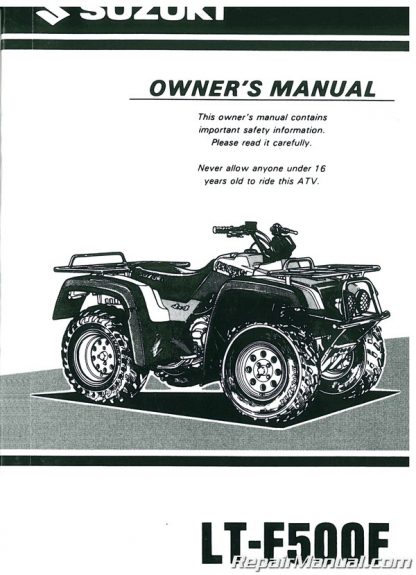 1999 Suzuki LT-F500F ATV Owners Manual