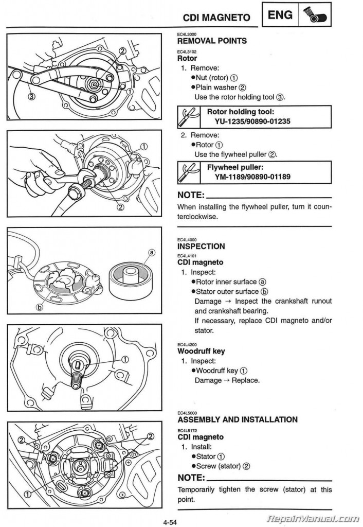 2002 Yamaha YZ125 Motorcycle Service Manual