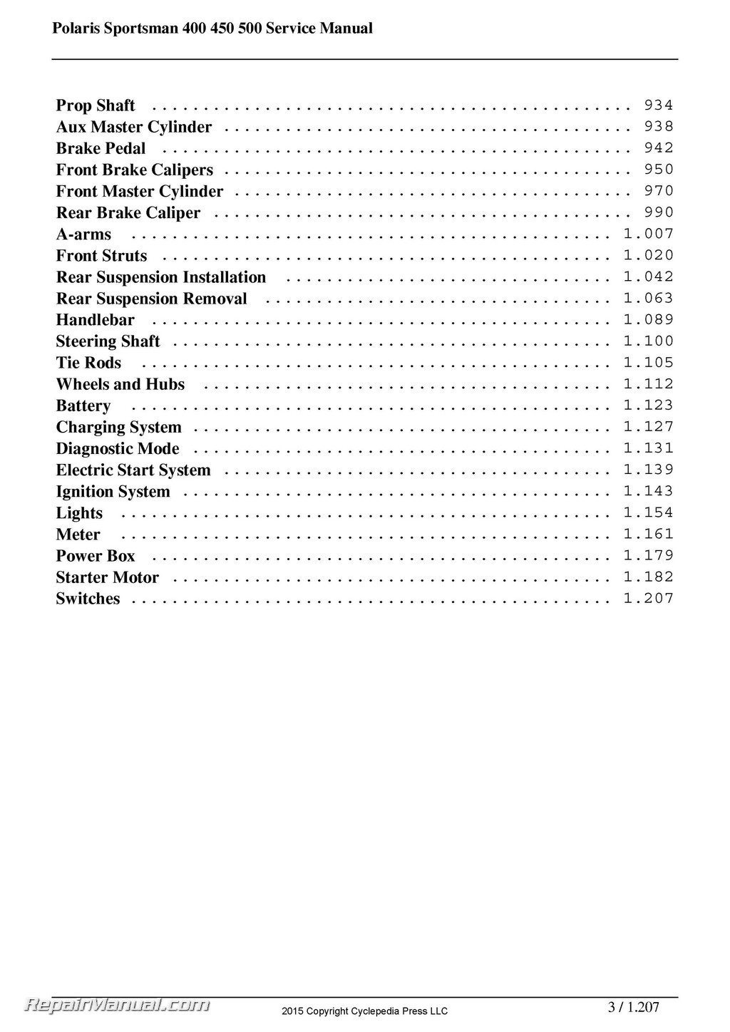 Polaris Sportsman 500 Atv Manual