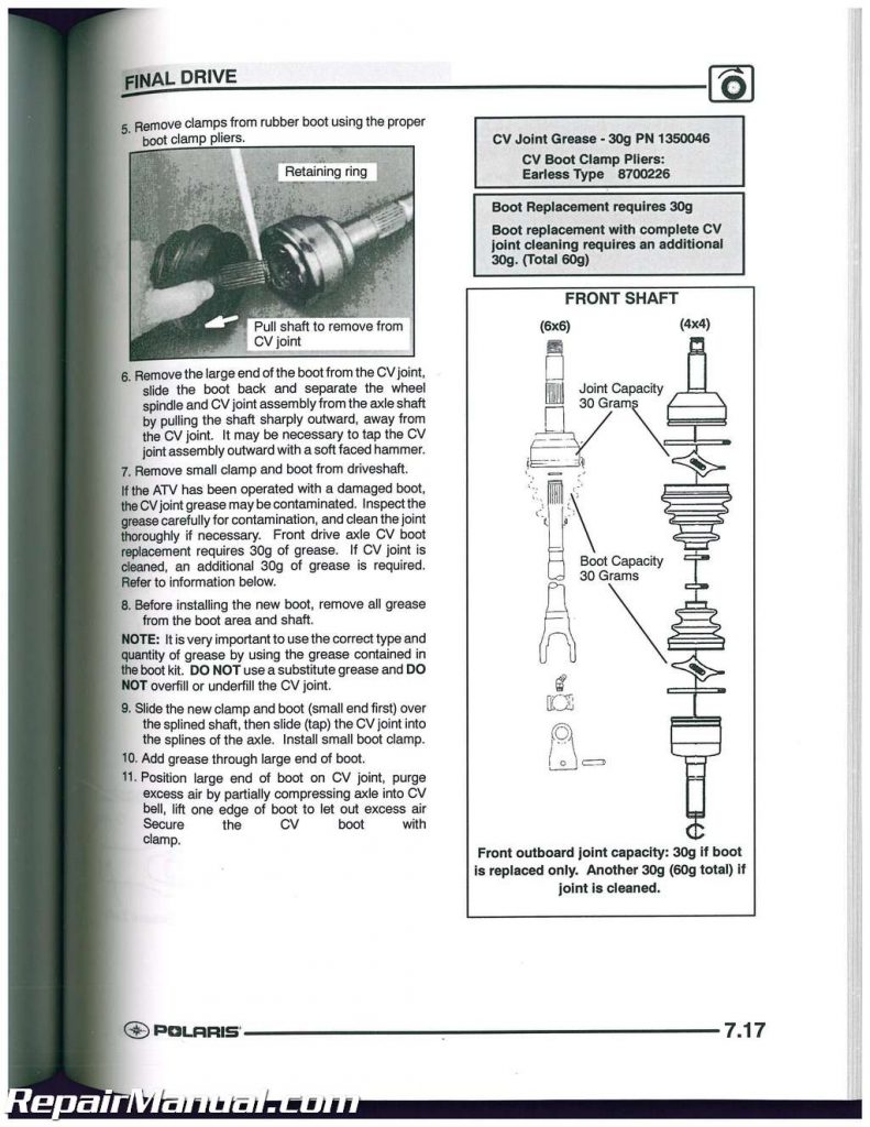 2005-2006 Polaris Ranger TM/Ranger 2X4 4X4, 2005 Ranger 6X6 Service Manual