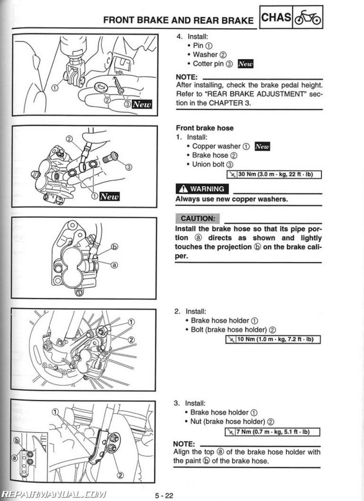 2005 Yamaha YZ250F Owners Motorcycle Service Manual