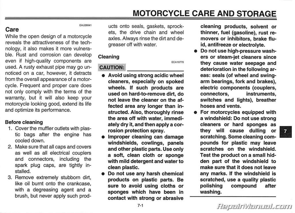 Yamaha Virago 250 User Manual