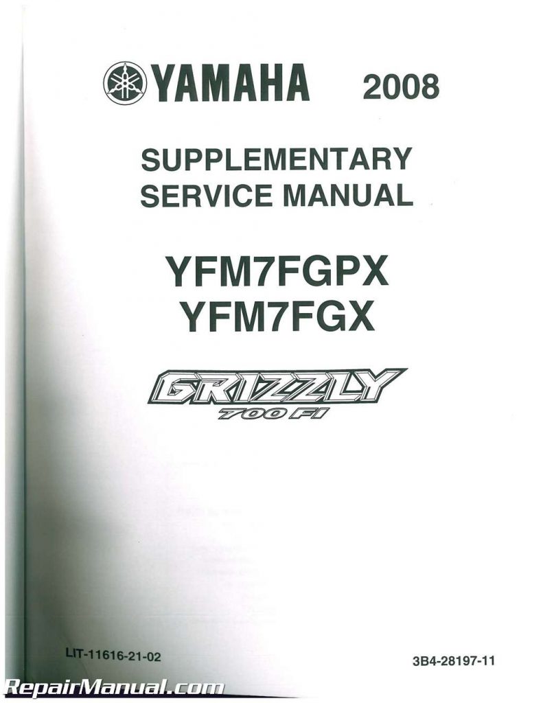 2007 - 2008 Yamaha YFM700 Grizzly ATV Service Manual