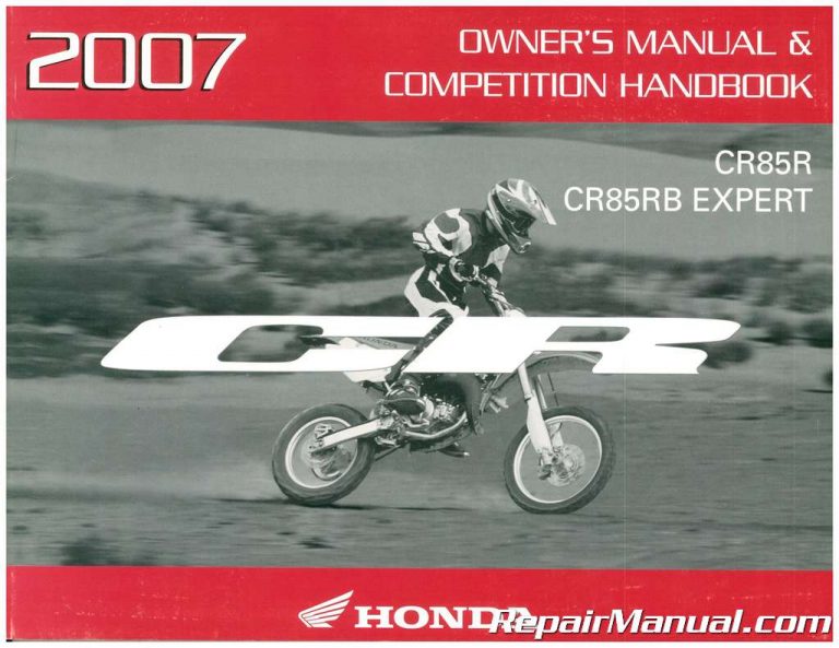 2007 Honda CR85R CR85RB Expert Motorcycle Owners Manual & Competition ...