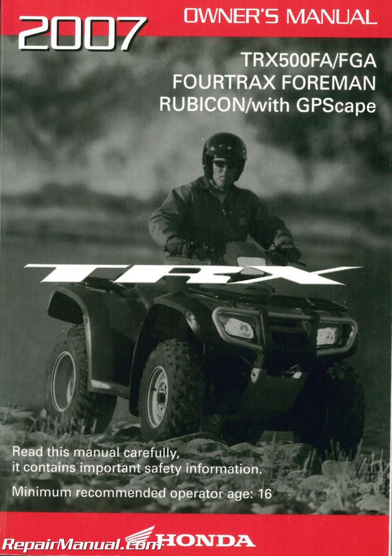 Honda Rubicon Owners Manual