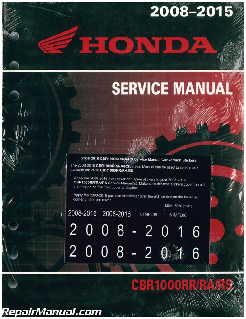 2008-2016 Honda CBR1000RR Motorcycle Service Manual