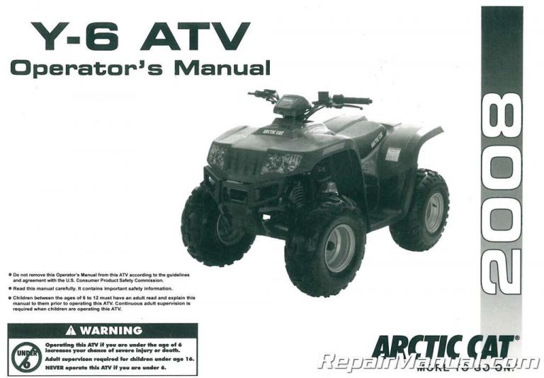 2008 Arctic Cat 50 DVX 50 Utility ATV Owners Manual