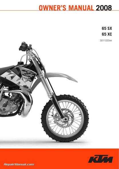 2008 KTM 65SX 65XC Motorcycle Owners Manual