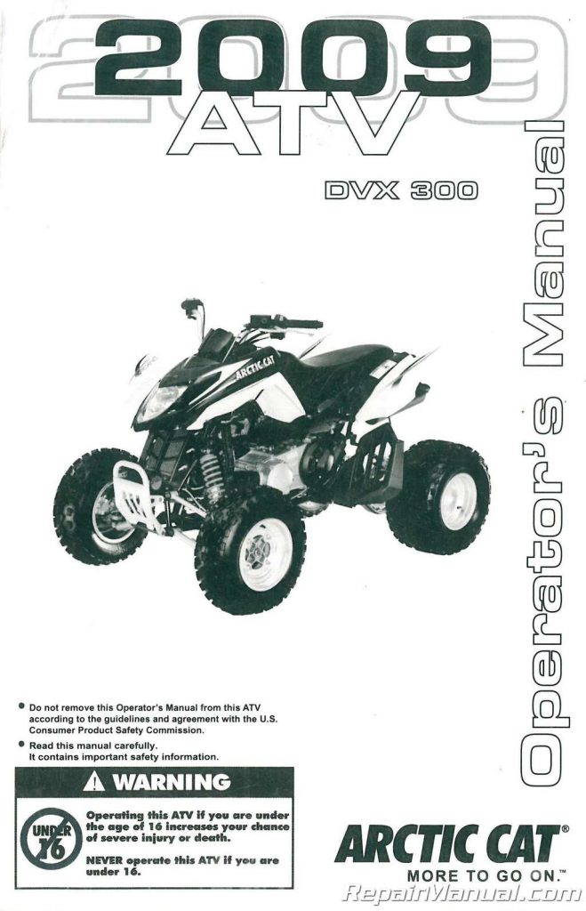 2009 Arctic Cat 300 DVX ATV Owners Manual