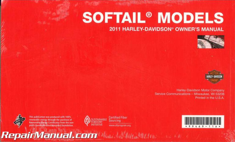 2011 Harley Davidson Softail Motorcycle Owners Manual