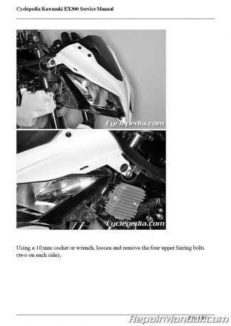 2013-2017 Kawasaki Ninja EX300 Motorcycle Service Manual by Cyclepedia