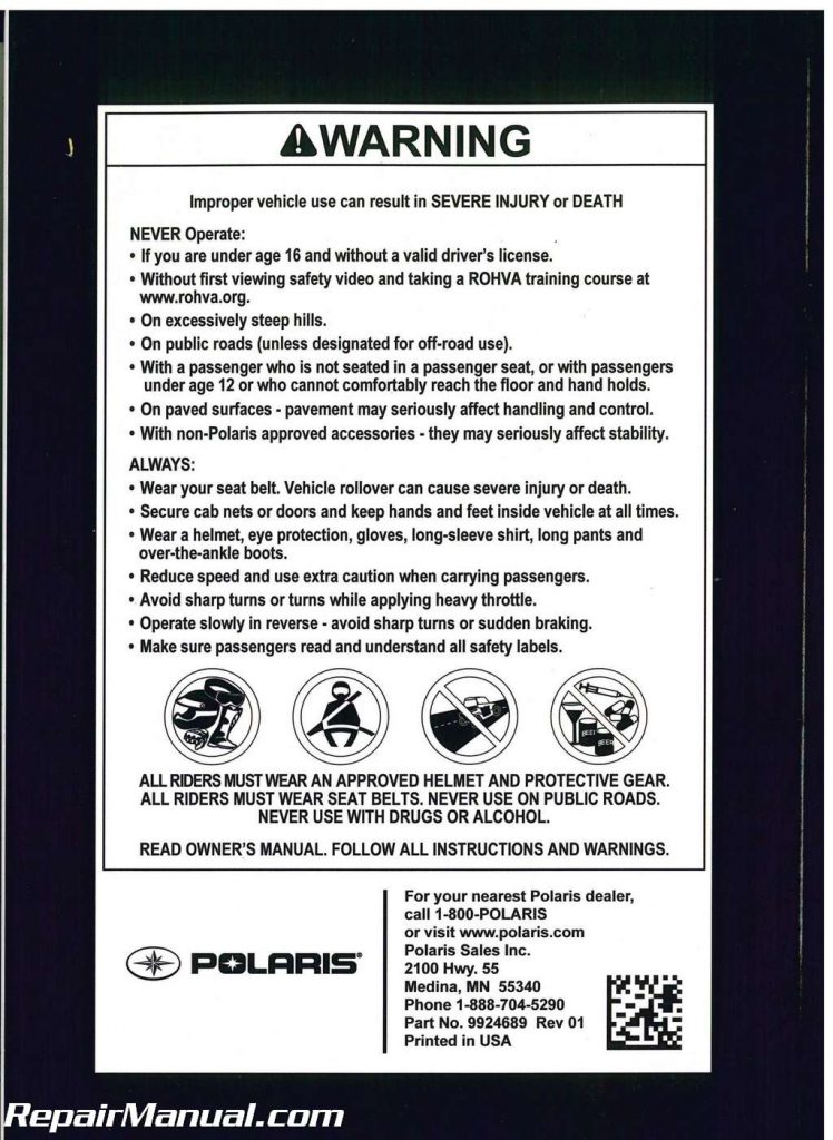 Polaris Ranger 800 Service Manual Pdf