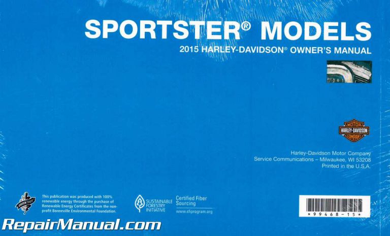 2015 Harley Davidson Sportster Motorcycle Owners Manual