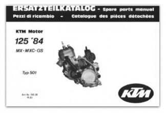 Official 1984 KTM 125 GS MX MXC Engine Spare Parts Manual