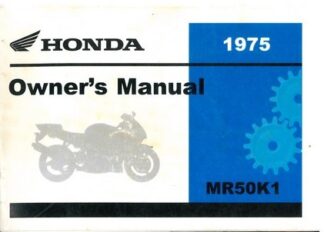 Used 1975 Honda MR50 Elsinore Motorcycle Owners Manual