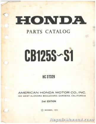 Used 1973 1974 Honda CB125S S1 Motorcycle Parts Manual