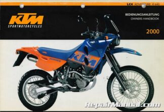 Used 2000 KTM LC4 Adventure R640 Motorcycle Owners Handbook