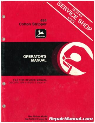 Used John Deere 484 Cotton Stripper Operators Manual A2