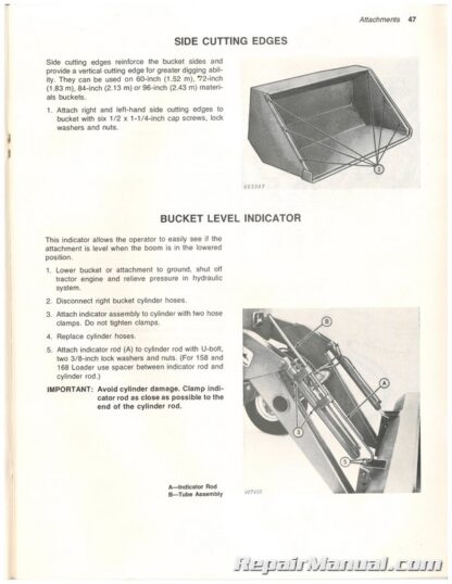 Used John Deere 148 158 168 Farm Loader Operators Manual I9 - Image 3