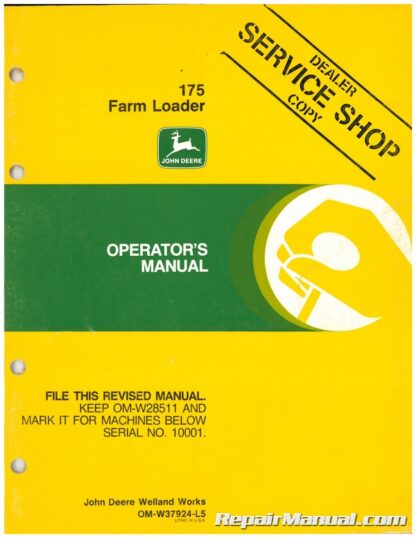 Used John Deere 175 Farm Loader Operators Manual L5