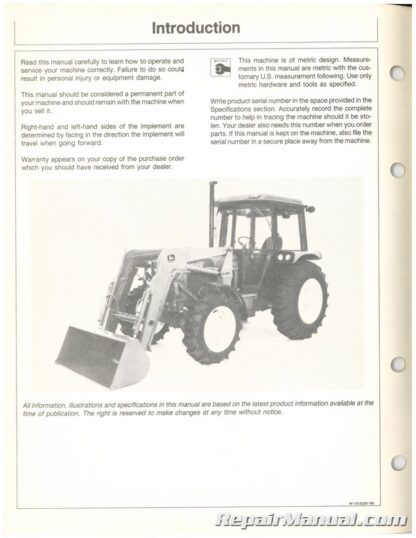 Used John Deere 175 Farm Loader Operators Manual L5 - Image 4