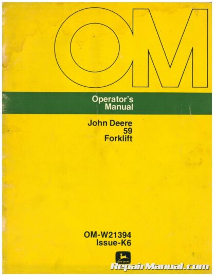 Used John Deere 59 Forklift Operators Manual K6 - Image 4