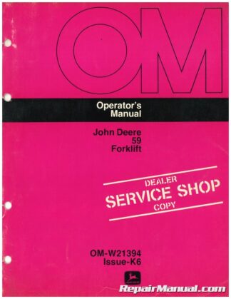 Used John Deere 59 Forklift Operators Manual K6