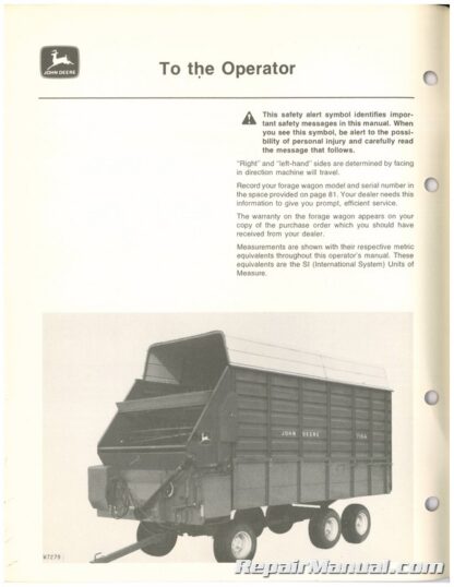 Used John Deere 714A and 716A Forage Wagons Operators Manual C9 - Image 4