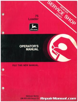 Used John Deere 75 Loader Operators Manual C9