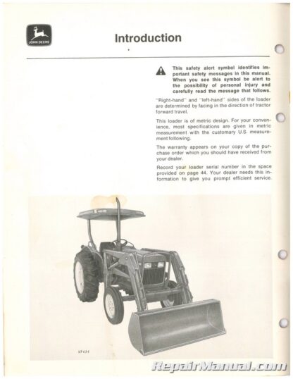 Used John Deere 75 Loader Operators Manual C9 - Image 3