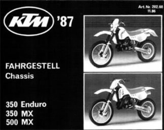 Official 1987 KTM 350 500 MX Chassis Parts Booklet